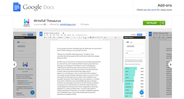 Writefull Thesaurus