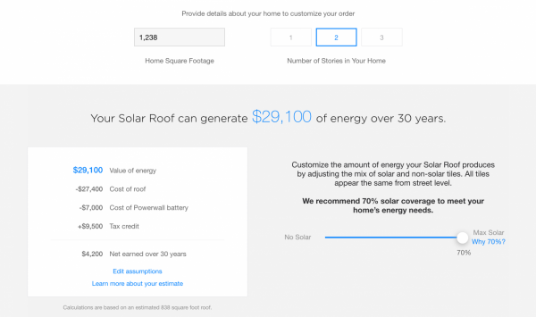 tesla roof calculation