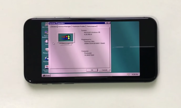 iPhone X Windows 95