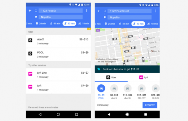Google Maps Uber