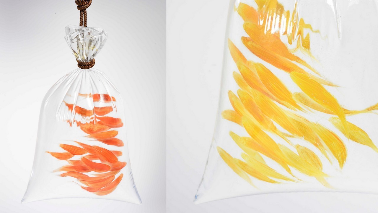 可拎上街的藝術品 擬真塑膠袋 抽象金魚畫 日本藝術家深堀隆介的袋裝金魚畫 Shoppingdesign