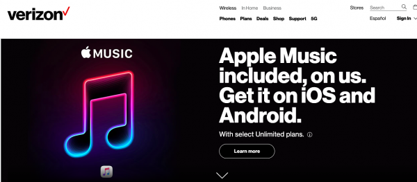 Apple Music和Verizon在資費方案上合作