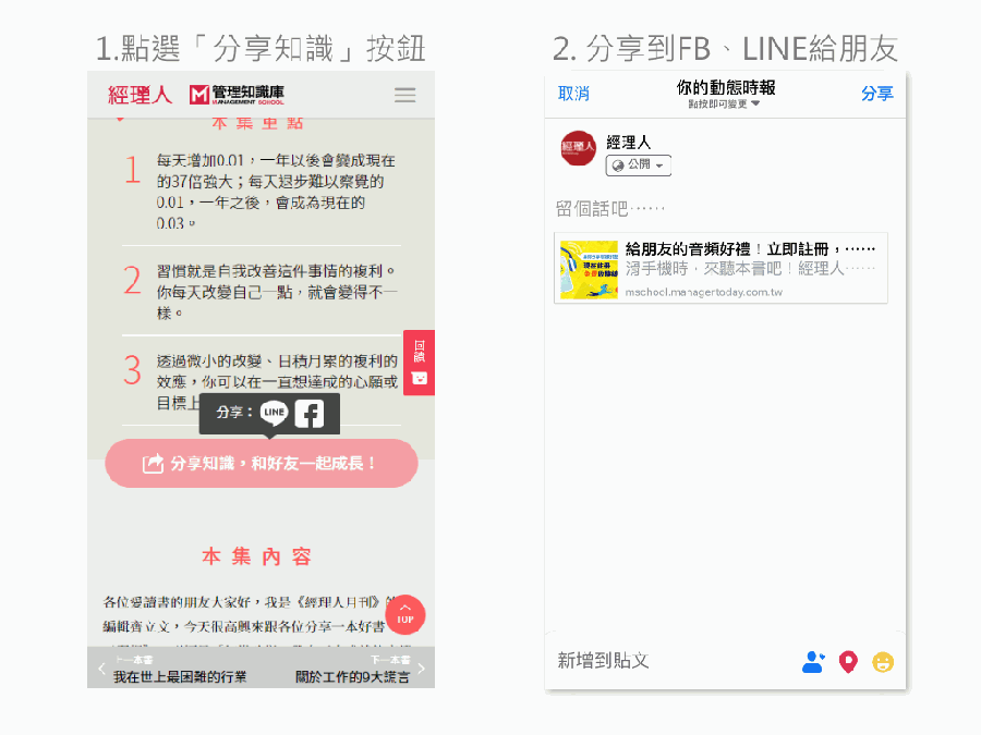 新書快讀手機介面