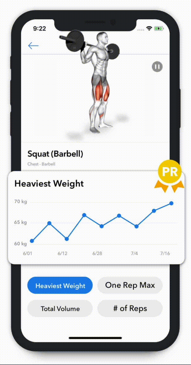 健身社交APP Hevy使用介面